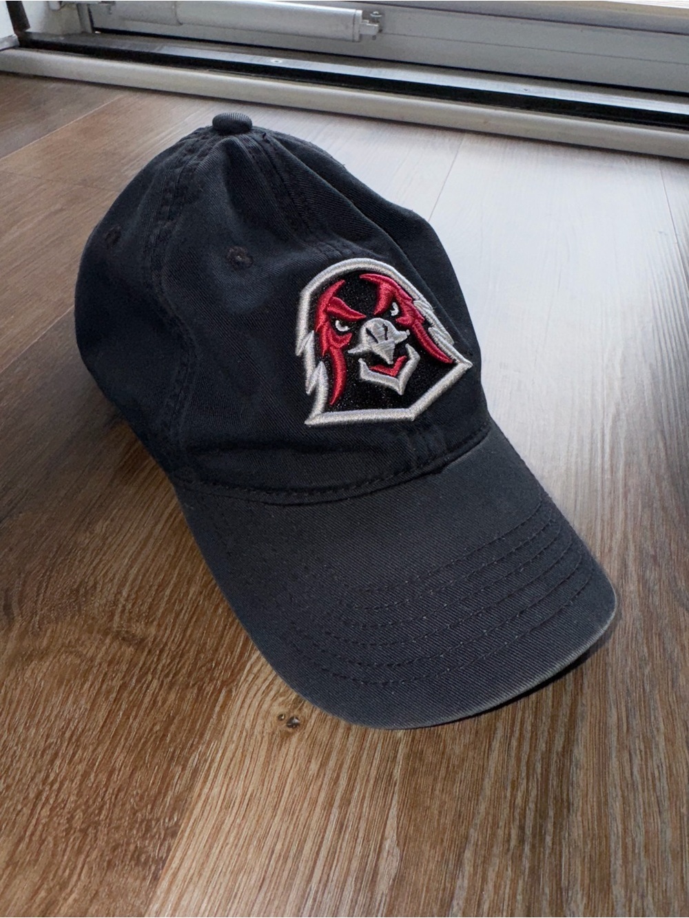IUP Black Baseball Cap with Red and White Embroidered Logo - Men's Accessories